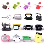 Mini maison de poupe, planche a repasser miniature en fer, mini ciseaux miniatures a tricoter, accessoires ...