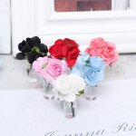 Mini maison de poup�e avec plante verte miniature, rose en bouteille, arrangement de fleurs de jardin, ...