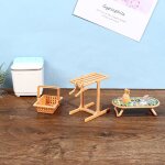 Mini meubles 1:12 pour maison de poupée, machine a laver, support de séchage en fer, modèle de scène, ... Mini meubles 1:12 pour maison de poupée, machine a laver, support de séchage en fer, modèle de scène, ...