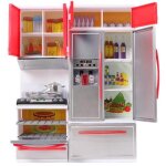 Mini meubles de maison de poup�e, cuisini�re a musique led, r�frig�rateur, jouets de cuisine pour enfants ...