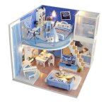 Mini meubles pour maison de poup�e, kit de bricolage cr�atif, lumi�re led romantique, maison de chalet ...