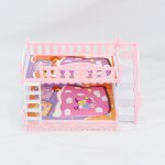 Mini meubles de maison de poupe rose, echelle droite avec armoire, accessoires de maison de poupe miniatures ...