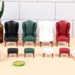 Mini meubles miniatures pour maison de poup�e, accessoires de poup�e, canap� en cuir avec p�dale 1:12, ...