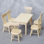 Mini meubles de table et chaise en bois pour maison de poup�e, mod�le d'ornement, 1 / 12