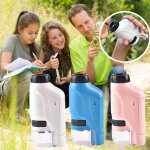 Mini microscope a main 60x - 120x, microscope de poche, jouets scientifiques avec loupe a lumire led, ...