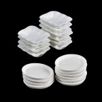 Mini nourriture durable plats blancs, vaisselle miniature accessoires de maison de poup�e, plateaux assiettes ...
