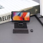 Mini ordinateur + souris + clavier + livre, echelle 1 / 12, 1 ensemble, mod�le de papeterie pour maison ...