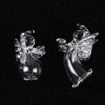 Mini ornement suspendu en verre, ange transparent, bouteille en verre, pendentif de voiture, maison de ...