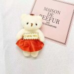 Mini ours en peluche pour filles, 1 pice, jupe moelleuse, mignon, en coton, petit pendentif, cadeau ...