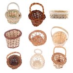 Mini panier en bambou pour maison de poup�e, avec cadre en rotin, tiss� a la main, pour le stockage des ...
