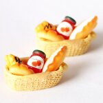 Mini panier a pain et a confiture, jouet alimentaire miniature, ensemble d'accessoires de d�coration ...