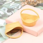 Mini panier de pique - nique pour maison de poupe, 2 pices, cadre de maison de poupe, tiss a la main, ...