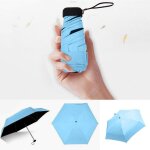 Mini parapluie de poche pour femmes, l�ger, r�sistant au vent, durable, 6 plis, protection solaire