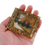 Mini peinture a l'huile pour maison de poupe, meubles miniatures 1:12, cadre photo en rsine, bricolage, ...