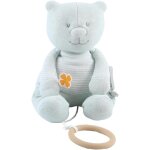 Mini peluche musicale nouky mint - ours en peluche en coton bio + anneau en bois - eveil musical - cadeau ...