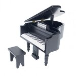 Mini piano en forme de triangle avec tabouret pour biblioth�que, mini meuble de maison de poup�e, fait ...