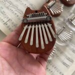 Mini piano a pouce en bois, jouet musical 8 tons, portable, pour dbutants, bote a musique, bricolage, ...