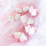 Mini pinces en plastique en forme de cur, lot de 5 pices, avec des ailes roses, trombone pour notes ...