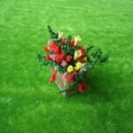Mini plante maison de poup�e 1:12, mod�le de fleurs finies, pots en argile, d�cor de plante florale faite ...