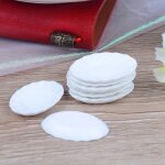 Mini plats alimentaires blancs, vaisselle miniature, accessoires pour maison de poupe, plateau en cramique, ...