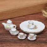 Mini plateau en céramique vintage pour maison de poupée, dessus de bureau, bouteille de thé, bouilloire, ... Mini plateau en céramique vintage pour maison de poupée, dessus de bureau, bouteille de thé, bouilloire, ...