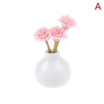 Mini pot en c�ramique 1:12 pour maison de poup�e, cadre en bois, ornement en c�ramique, vase de fleur ...