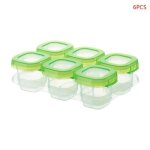 Mini pots de congélation en plastique pour bébé, 6 pièces, boîte de rangement, cube Mini pots de congélation en plastique pour bébé, 6 pièces, boîte de rangement, cube
