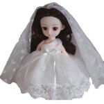 Mini poup�e articul�e pour fille, ensemble complet, lolita / princesse, avec robe de mari�e noire et ...