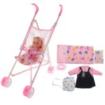 Mini poupe pour fille avec poussette, ensemble d'accessoires pour landau, modle de jouets pour enfants, ...