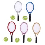 Mini raquette de tennis et balle pour enfants, 1 ensemble miniature de jardin, cadeau maison de poup�e, ...