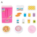 Mini r�frig�rateur de simulation, grille - pain pour enfants, ensemble de jouets de jeu de r�le educatif ...
