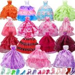 Mini robe de soirée pour poupée barbie, 30 pièces, tenue a talons hauts, accessoires pour maison de poupée, ... Mini robe de soirée pour poupée barbie, 30 pièces, tenue a talons hauts, accessoires pour maison de poupée, ...