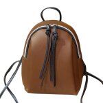 Mini sac a dos en cuir pu pour femmes, petit sac a bandoulire avec pompon et fermeture eclair, sac d'cole ...