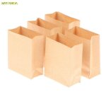 Mini sacs en papier pour maison de poupe, lot de 5 pices, 1:12, sac de cuisson en papier kraft, modle ...