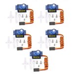 Mini servomoteur 9g, 5 pices, cornes pour sg90 rc, bras robot, hlicoptre, avion mousse, bateau, pices ...