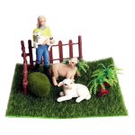 Mini statue de mouton r�aliste, mod�le de simulation de paysage de ferme miniature, ornement de bricolage, ...