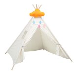 Mini tente de jeu portable pour enfants, maison de jeu avec dessin anim, tipi en toile, indien mignon, ...