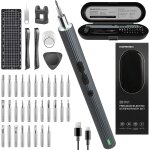 Mini tournevis electrique precision, [un couple de 0, 45 - 0, 65 / 4n. m, sans fil], 39 en 1 tournevis ...