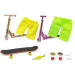 Mini trottinette a doigts en alliage, ensemble de skateboard et pantalons, jouet educatif, roue de planche ...