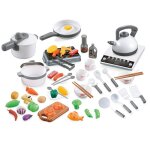 Mini ustensiles de cuisine pour enfants, 52 pièces, casseroles, poêles, simulation de légumes Mini ustensiles de cuisine pour enfants, 52 pièces, casseroles, poêles, simulation de légumes