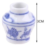 Mini vase en porcelaine bleu et blanc, 1 ensemble (2 pices), vase dcoratif en cramique, pour maison ...