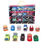 Mini voiture rtractable jouets pour enfants, 12 pices, modle de voiture de course, cadeau de camion ...