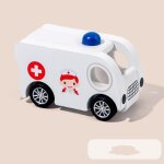 Mini voiture a traction en bois, jouet de dessin anim, bus scolaire a inertie, camion de pompiers, modle ...