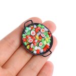 Mini wok miniature 1:12 pour maison de poup�e, repas, sushi, l�gumes, bonbons, nourriture, jouet de cuisine ...