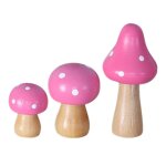 Miniatures en bois color�es en forme de champignon, jouet educatif montessori, d�coration de la maison, ...