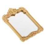 Miroir déformable sculpté rétro pour maison de poupée 1 / 12, bricolage pour accessoires de décoration ... Miroir déformable sculpté rétro pour maison de poupée 1 / 12, bricolage pour accessoires de décoration ...