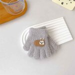 Mitaines d'quitation a cinq doigts pour enfants, gants pour enfants, dessin anim mignon, chaud, epais, ...