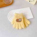 Mitaines d'quitation a cinq doigts pour enfants, gants pour enfants, dessin anim mignon, chaud, epais, ...