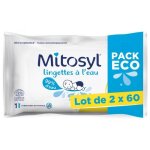 Mitosyl lingettes a l'eau - 2 sachets de 60