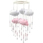 Mobile pour lit bébé 3d nuage carillon eolien pour bébé chambre d'enfant fille berceau horloge de lit ... Mobile pour lit bébé 3d nuage carillon eolien pour bébé chambre d'enfant fille berceau horloge de lit ...